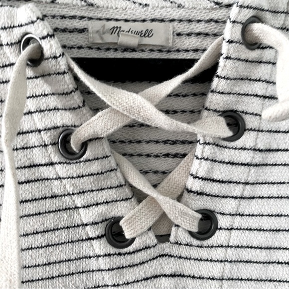 Madewell Striped Lace Up Top Size Small - Picture 7 of 8
